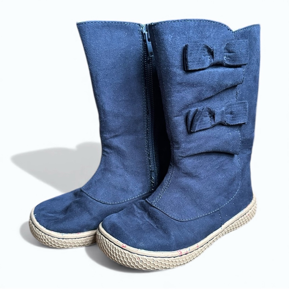 Livie & Luca Navy Neve Boots with Bows Toddler Girl Size 8